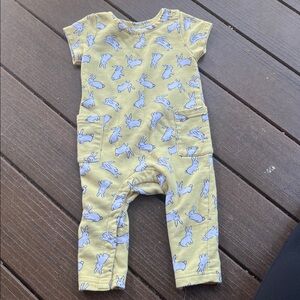 Old Navy Yellow Baby Romper with Bunny Design